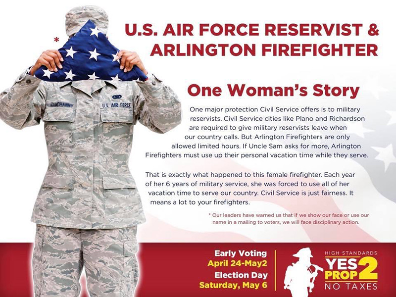Arlington Firefighters Prop 2 Veteran Flag Mail